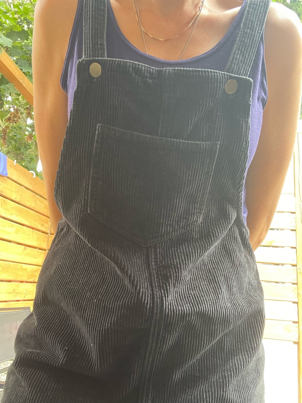 Ardene Black Corduroy Pinafore Romper size small